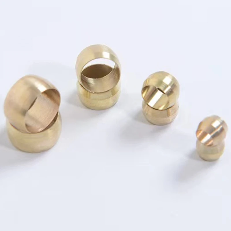 Compression Fitting Brass - Messinghülsen-Set für 3/4/5/6/8/10/12/14/16mm Außendurchmesser Rohre, Luftkompressions-Pneumatikanschluss-Hülsen,