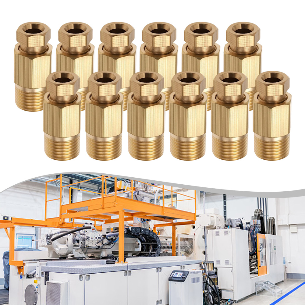 Compression Fitting Brass - 12er-Pack Messing-Ferrule-Rohr-Kompressionsverschraubungen, 4 mm Rohraußendurchmesser 1/8