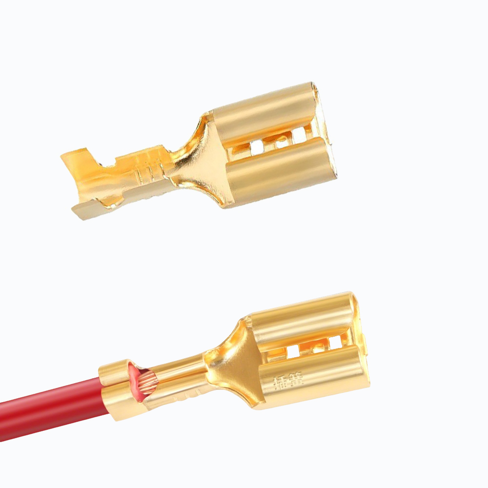 Push Fit Connector - 10/50/100 Sets Flache Aufsteck-Kabelschuhe, Einsteckklemmen, Zungenbreite