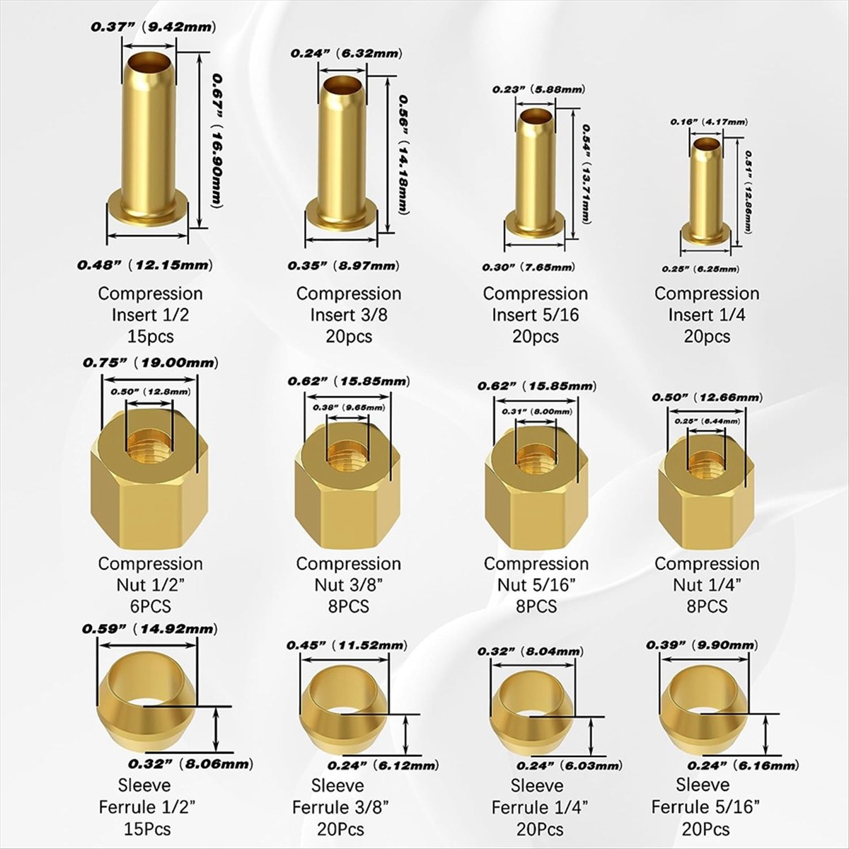 AT16 180-teiliges Kompressions – Compression Fitting Brass Bewertung und Preis